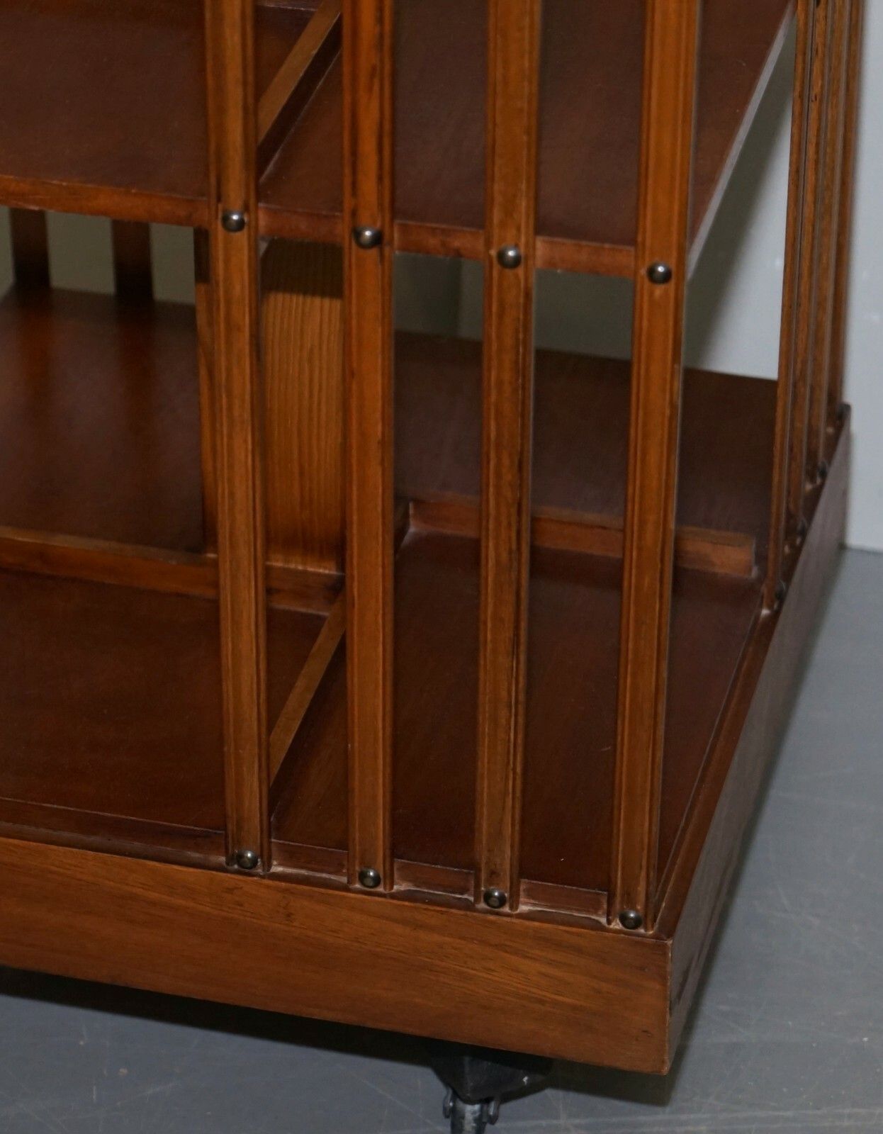 photo for sale Circa 1900 Edwardian Burr Walnut & Satinwood Revolving Bookcases Sheraton Inlaid