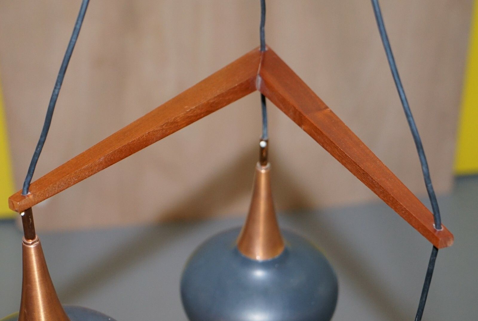 Rare Circa 1960 Uno And Osten Kristiansson For Luxus Triple Light Chandelier photo vinterior