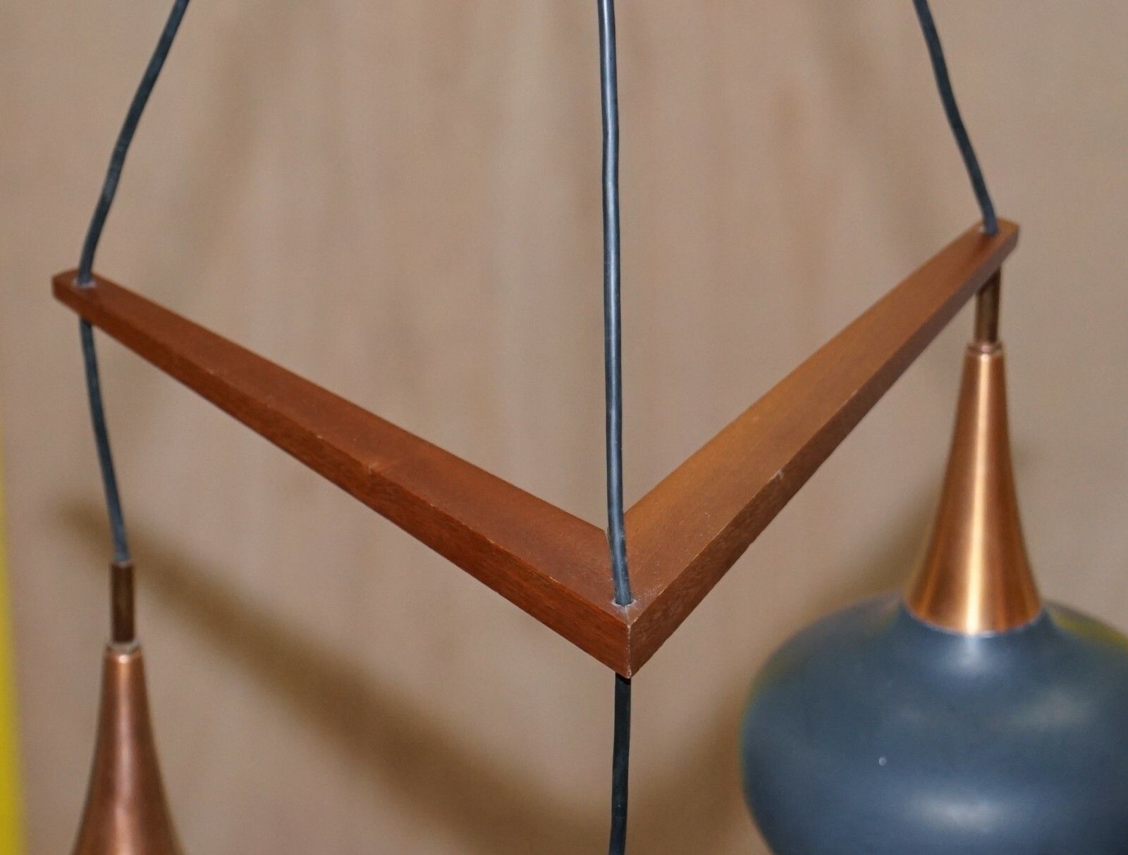 photo for sale Rare Circa 1960 Uno And Osten Kristiansson For Luxus Triple Light Chandelier