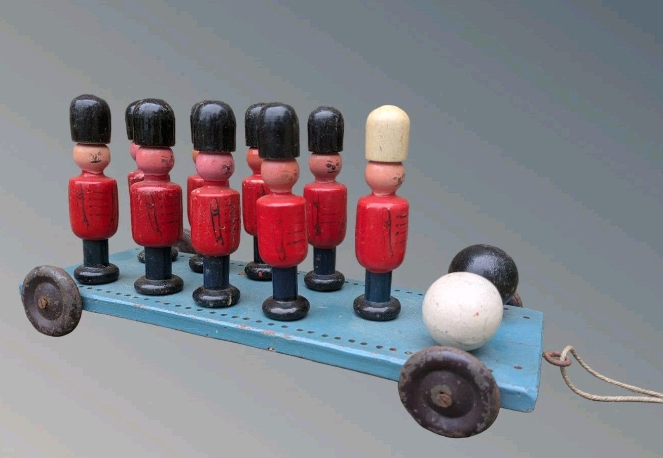 Antique Toy Soldiers Skittles  Vintage Toys photo furniture