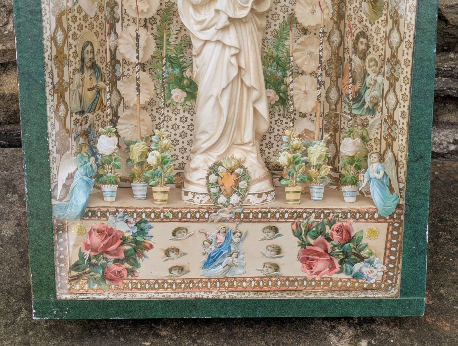 Antique French Diorama Madonna And Child photo 445.0