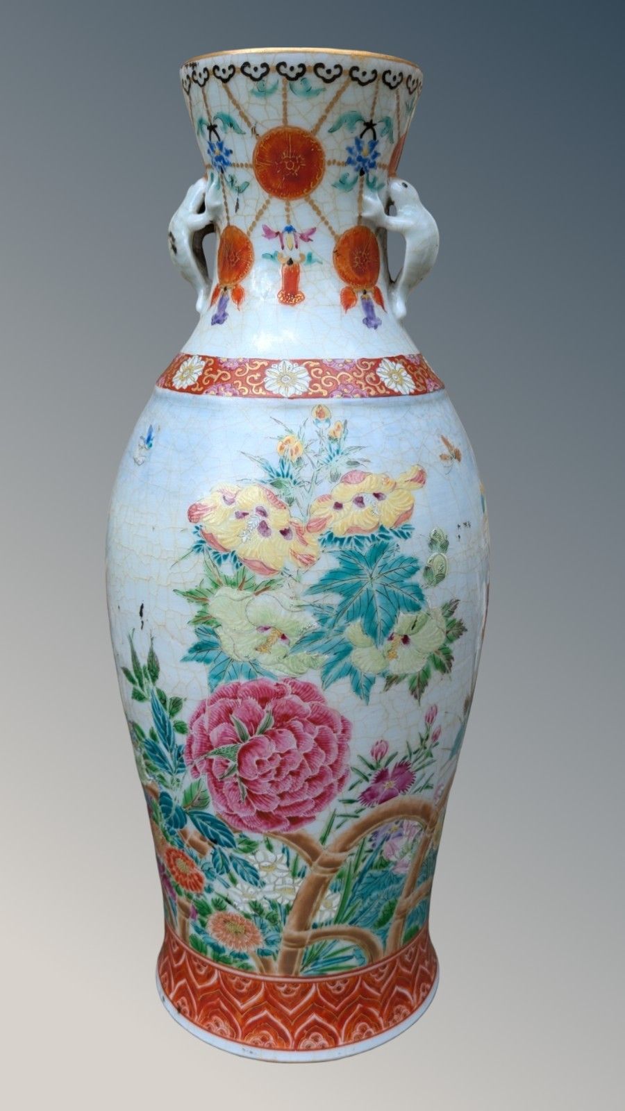 Beautiful Pair Of Japanese Kutani Vases Meiji Period photo for sale