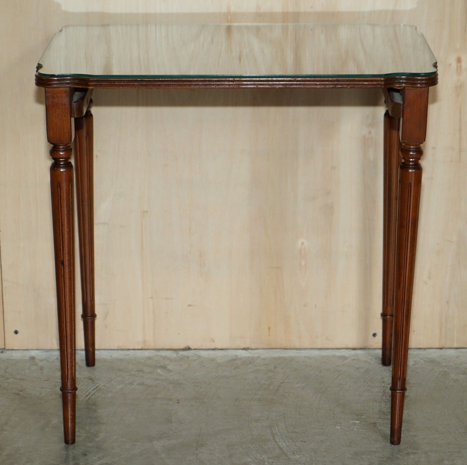 Vintage Nest Of Three French Empire Flamed Mahogany Side End Lamp Wine Tables photo Furniture