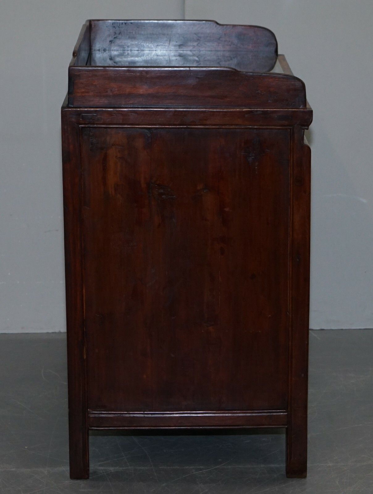 Antique Chinese Export Circa 1900 Redwood Lacquered Inlaid Wash Stand Sideboard photo vintage