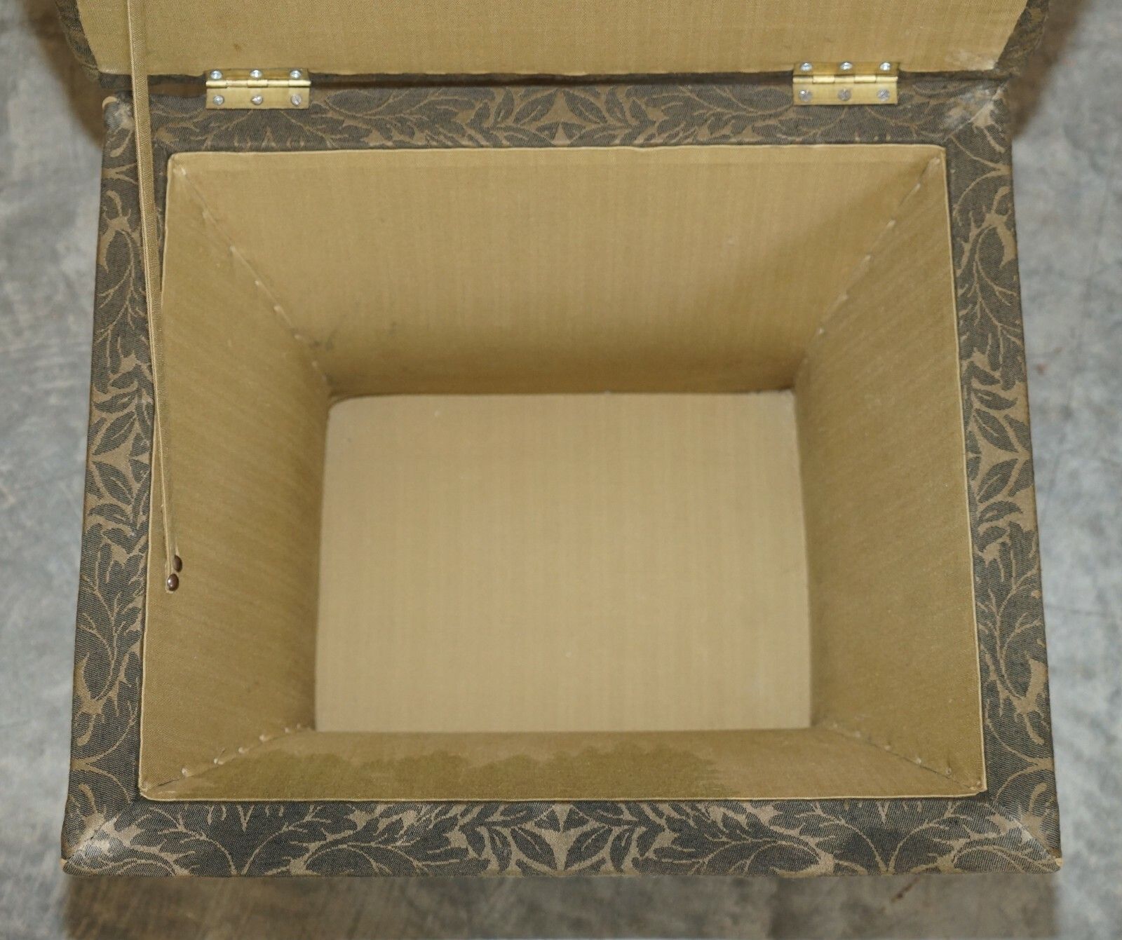 1350.0 Exquisite Upholstered Victorian Circa 1860 Ottoman Stool Footstool With Storage photo