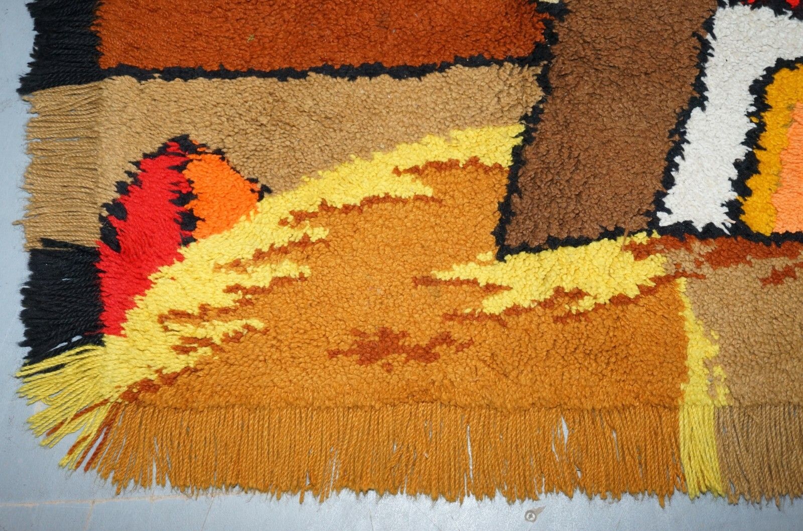 Stunning Large Shag Pile Rug Depicting Houses In The Style Of L.S Lowry photo buy