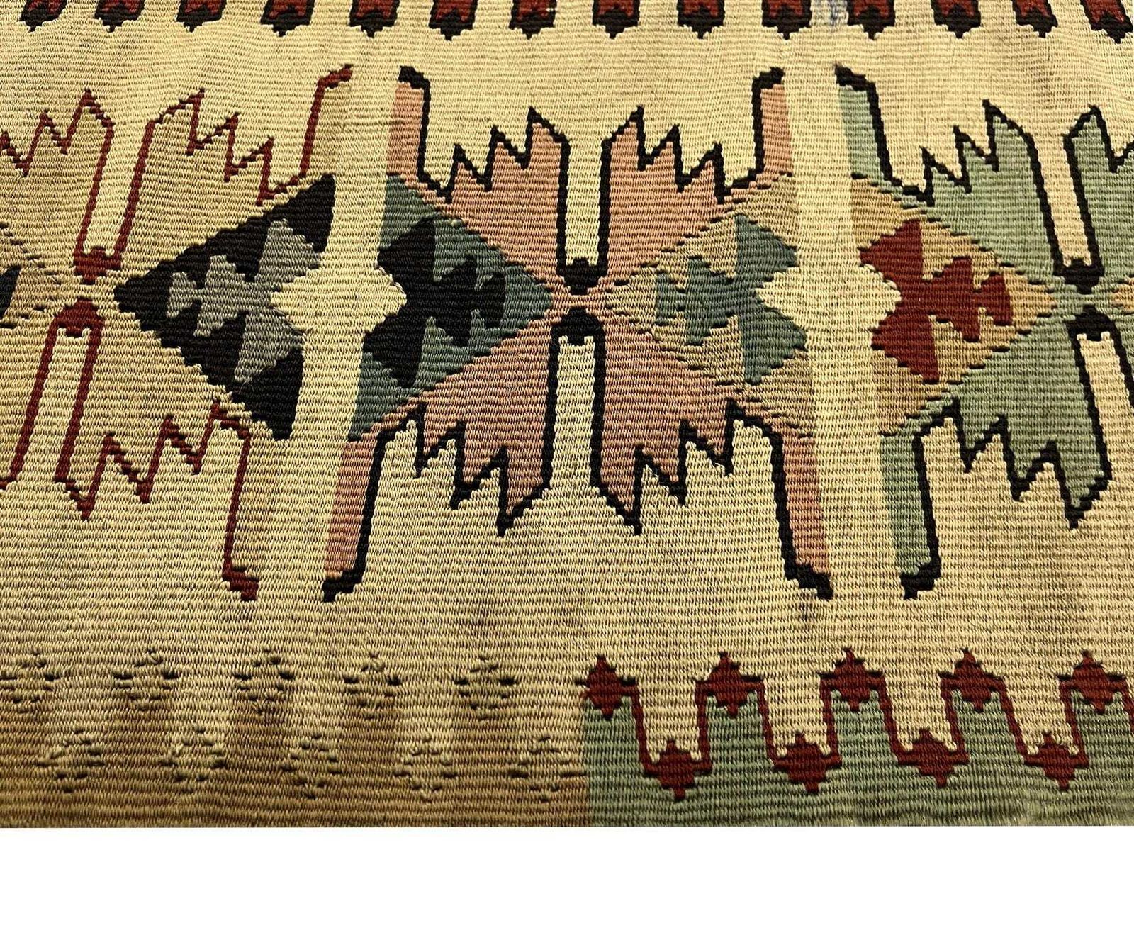 Antique Burgundy Kilim Rug: Square Wool Flatweave Carpet, 1900s photo for sale