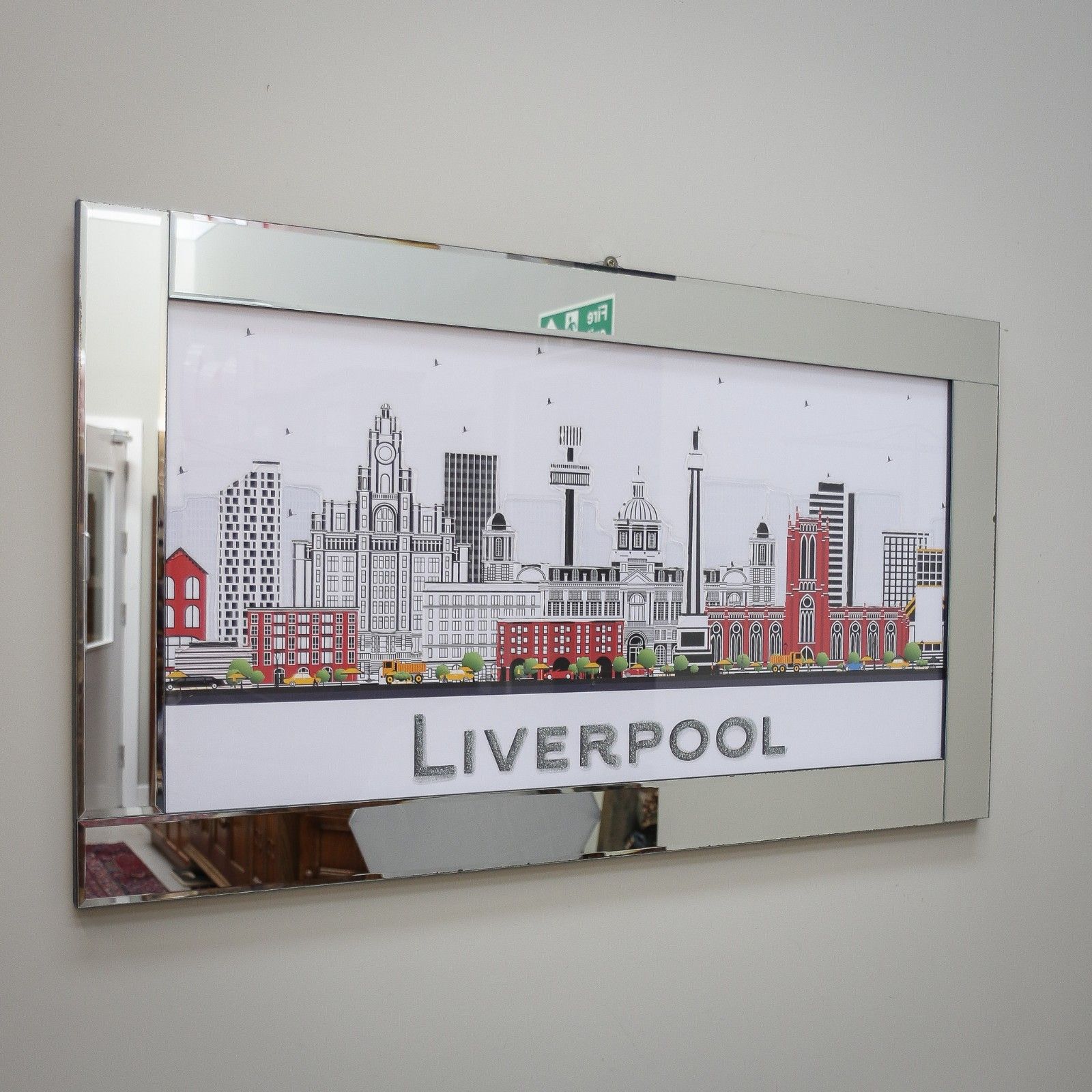 Liverpool City Skyline Picture With Textured Glass Finish photo buy