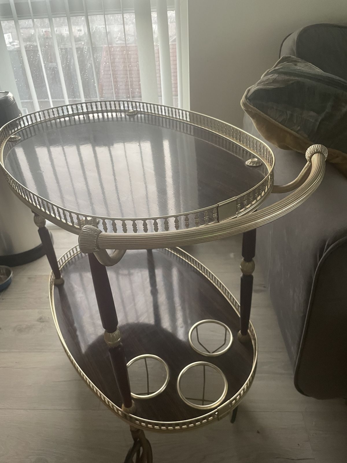 Vintage Italian Formica Alloy 60’s Bar Cart Drinks Trolley photo Furniture