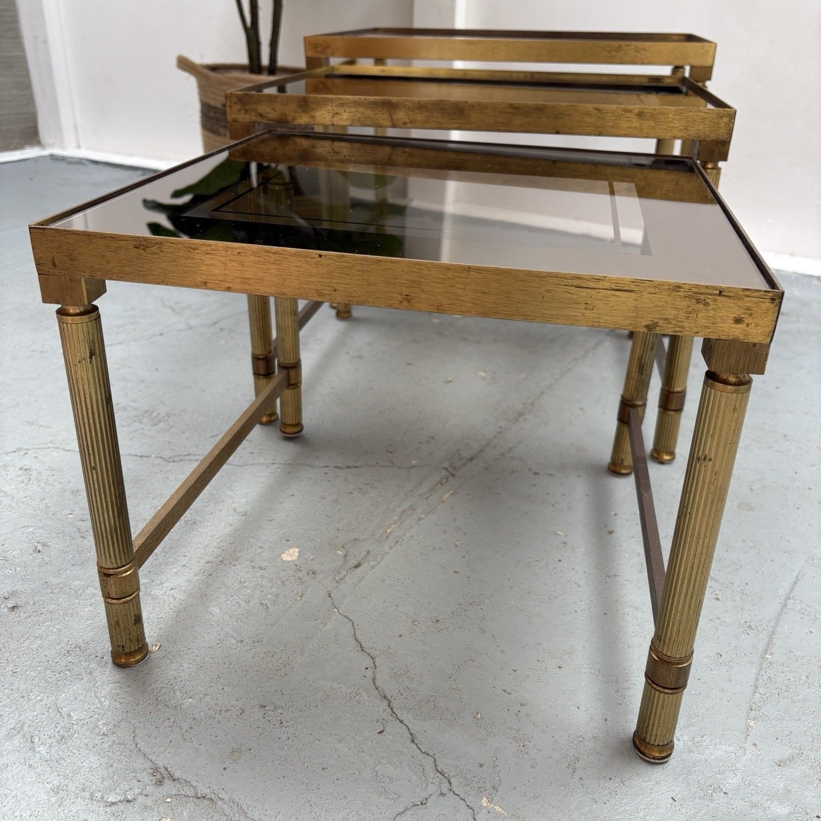 Maison Bagues Trio Of Nesting Tables, France Mid 20th Century photo buy