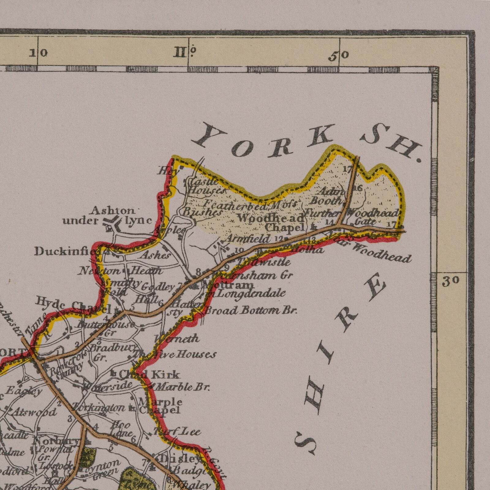 photo for sale Vintage County Map Of Cheshire, English, After John Cary, Cartography Interest