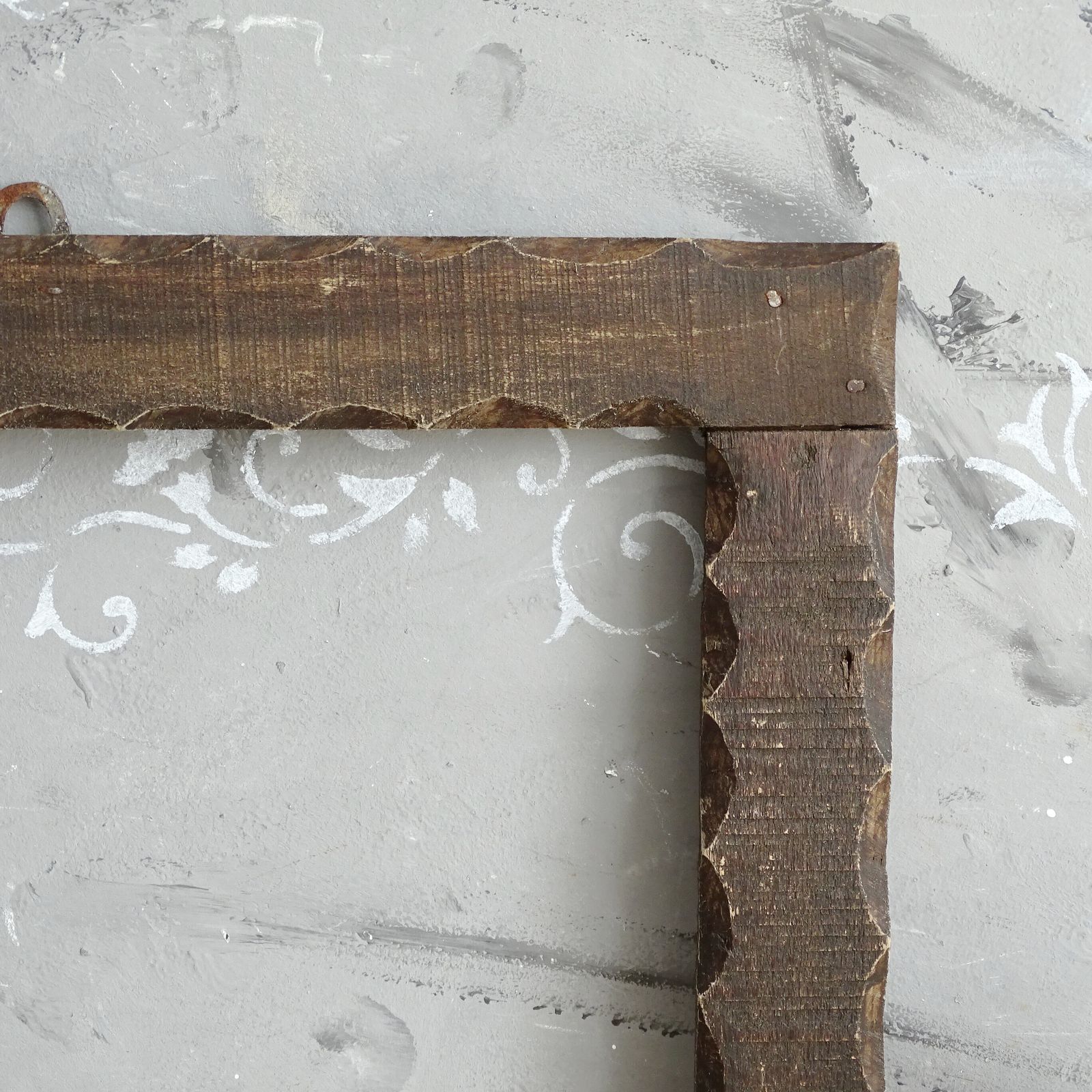 Antique Hand Carved Wood Frame: Black Forest Tramp Art photo Home Decor