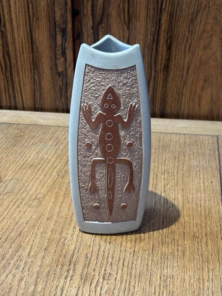 Mid Century Da Jing Tao Yi Pottery Vase 3 Sided Design photo Home Decor