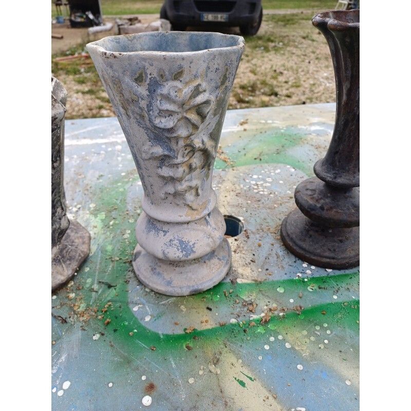 Home Decor Lot Of 6 Cast Iron Vases From 1900 From Charleville Mézières photo