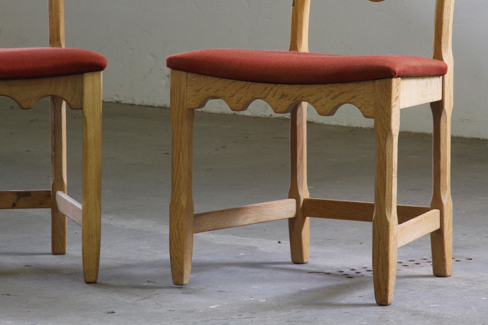2478.0 Vintage 1960s Danish Brutalist Ladderback Light Oak Chairs Style Of Kjærnulf photo