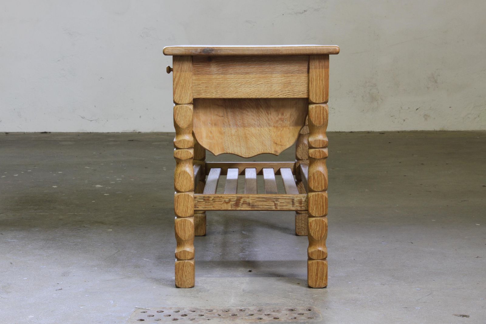 Vintage 1960s Danish Oak Coffee Table, Brutalist Mid Century, Style Of Kjærnulf photo Furniture