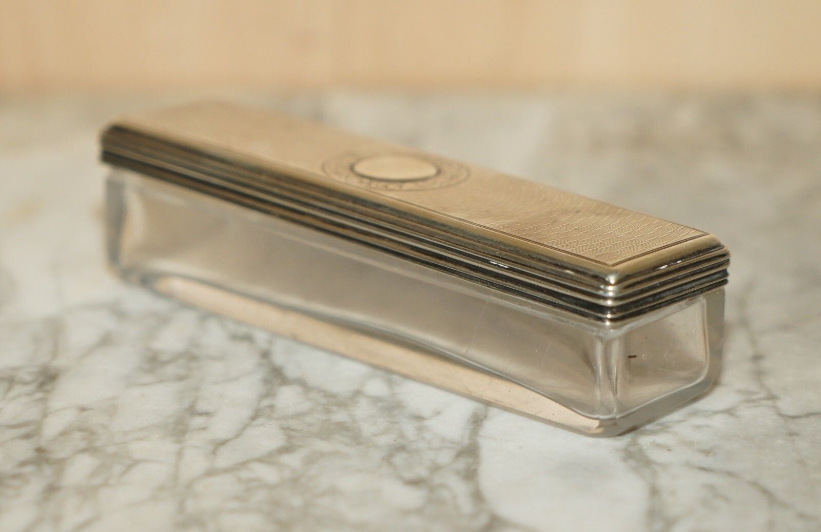 photo vinterior For Restoration Antique Rosewood Brass Vanity Box Sterling Silver Pieces Inside