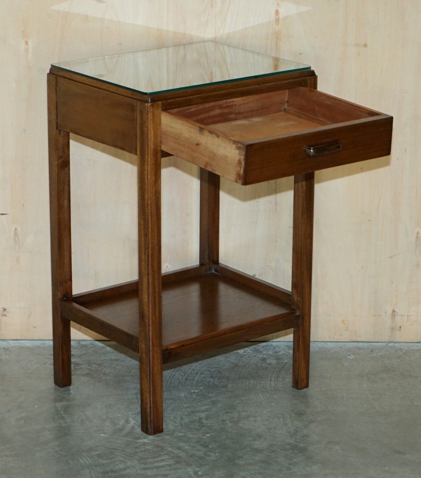 photo vinterior Pair Of Tall Moss Partners 1952 Mid Century Modern English Oak Side End Tables