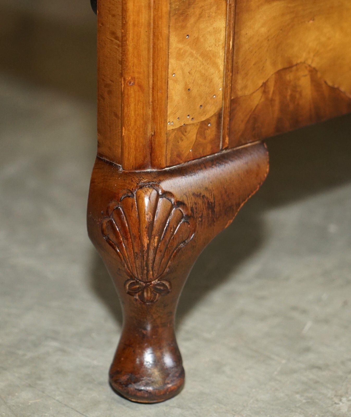 Stunning Double Sized Circa 1900 Burr Walnut English Bedstead Frame Part Suite photo 1250.0