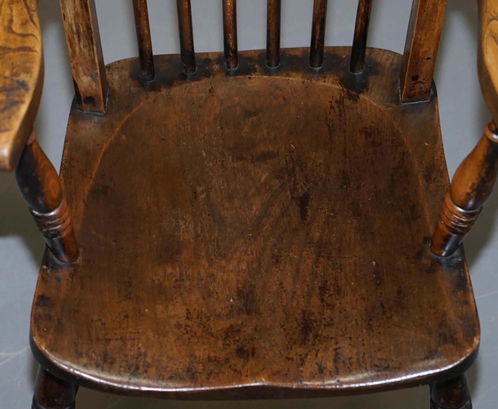Original Paint 19th Century Thames Valley Oxford Windsor Armchair Stunning Wood photo vinterior