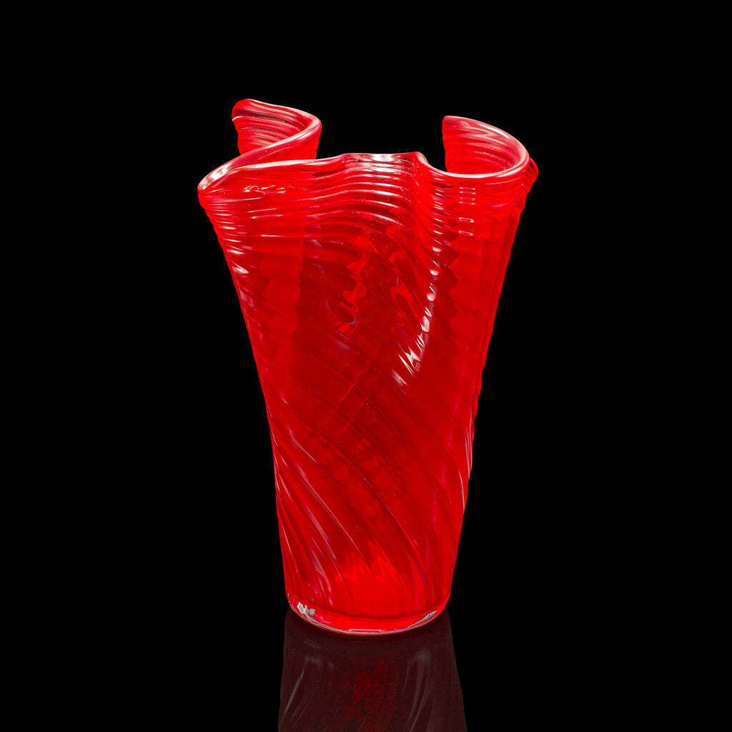 Large Vintage Display Vase, Italian, Murano Art Glass, Flower Sleeve, Circa 1970 photo Home Decor