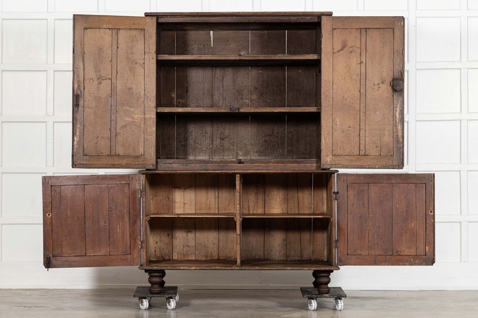 English Georgian Country Scrumble Grained Pine Housekeepers Cupboard photo furniture