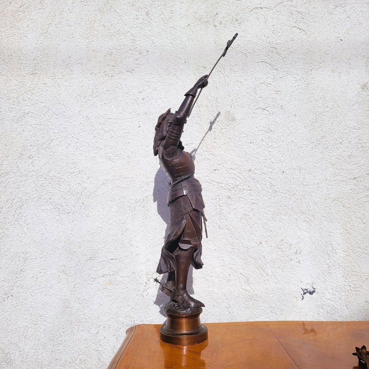 photo furniture Contenot, Joan Of Arc, Signed Bronze, Late 19th Early 20th Century