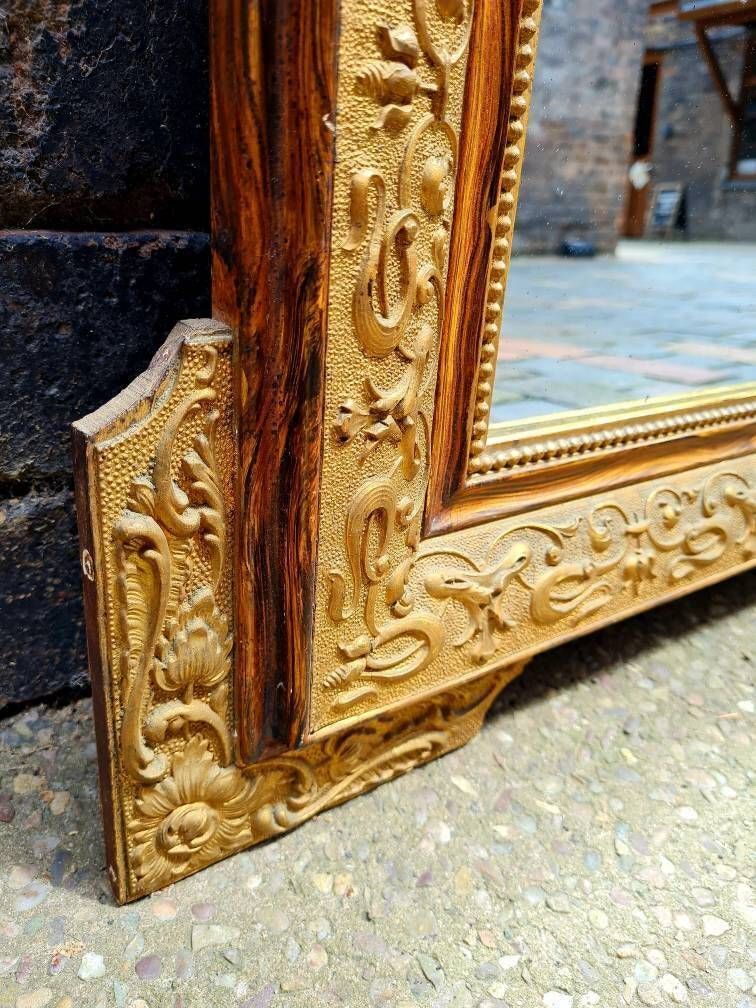 Antique French Baroque Style Heavily Distressed Wall Mirror photo Home Decor