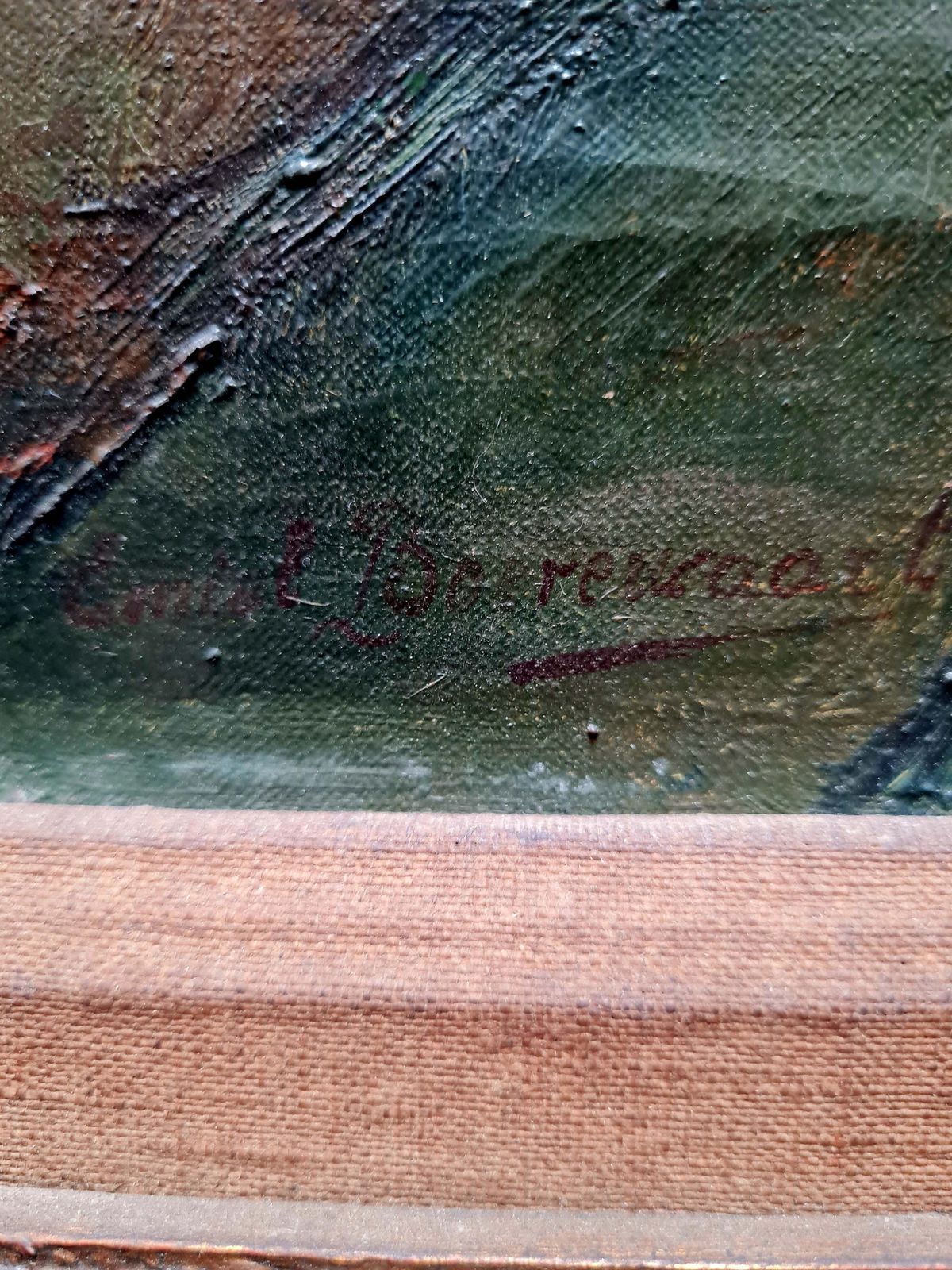 Antique Late 19th Century Belgian Framed Oil Painting On Canvas   Signed photo buy