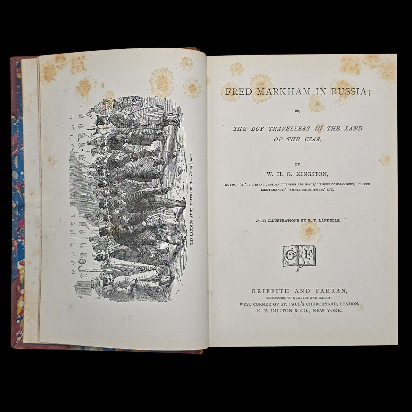 Antique Book, Fred Markham In Russia, Memoir, Travel Literature, Victorian, 1884 photo Home Decor