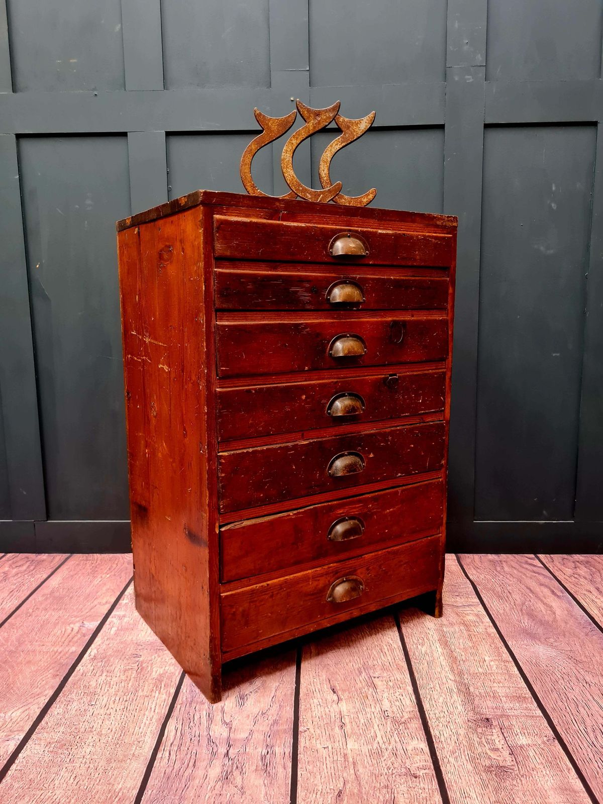 Antique Early 20th Century Pine Engineers Drawers photo furniture