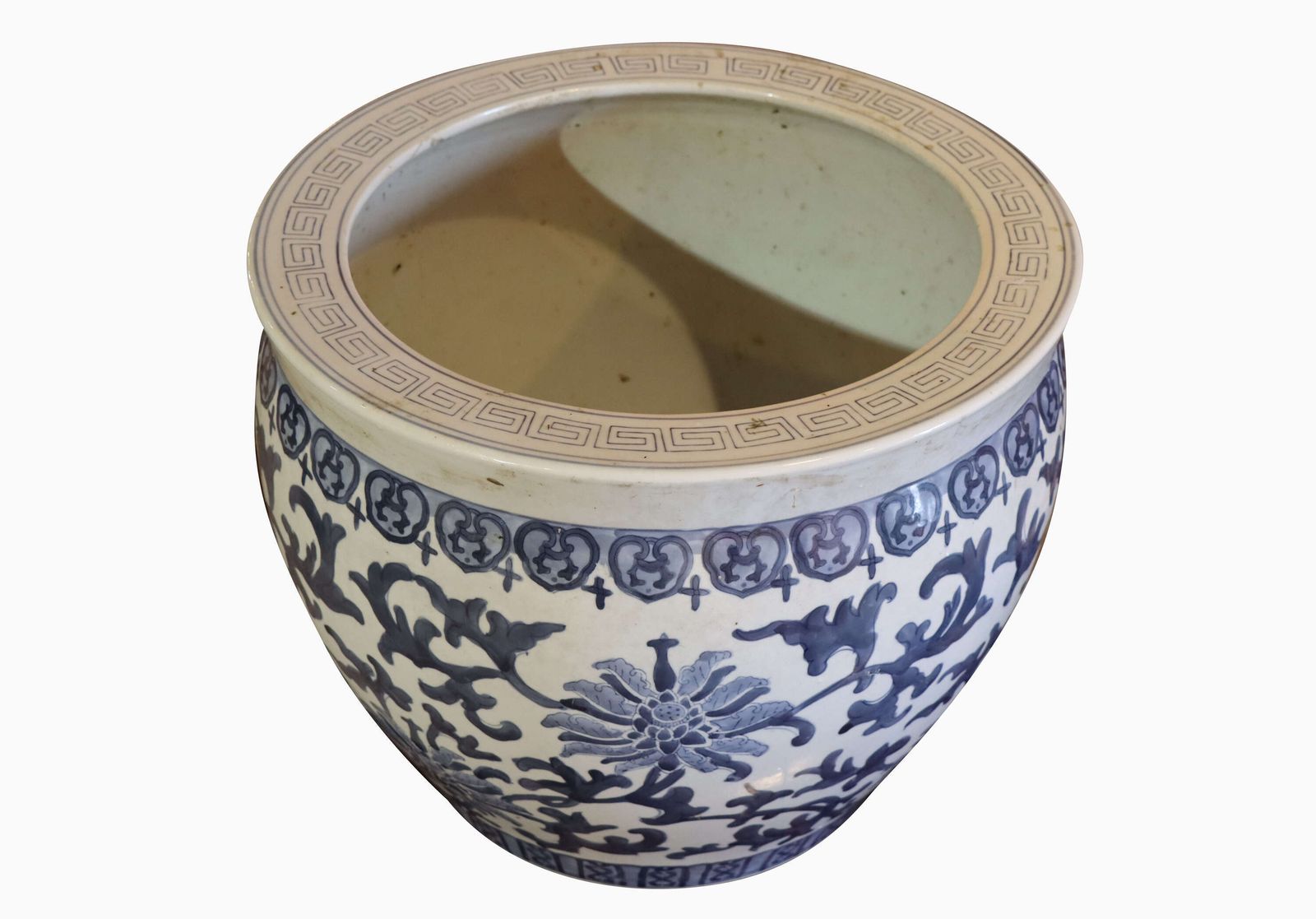 Large Mid 20th Century Chinese Blue And White Porcelain Planter ("Fish Tank") photo for sale
