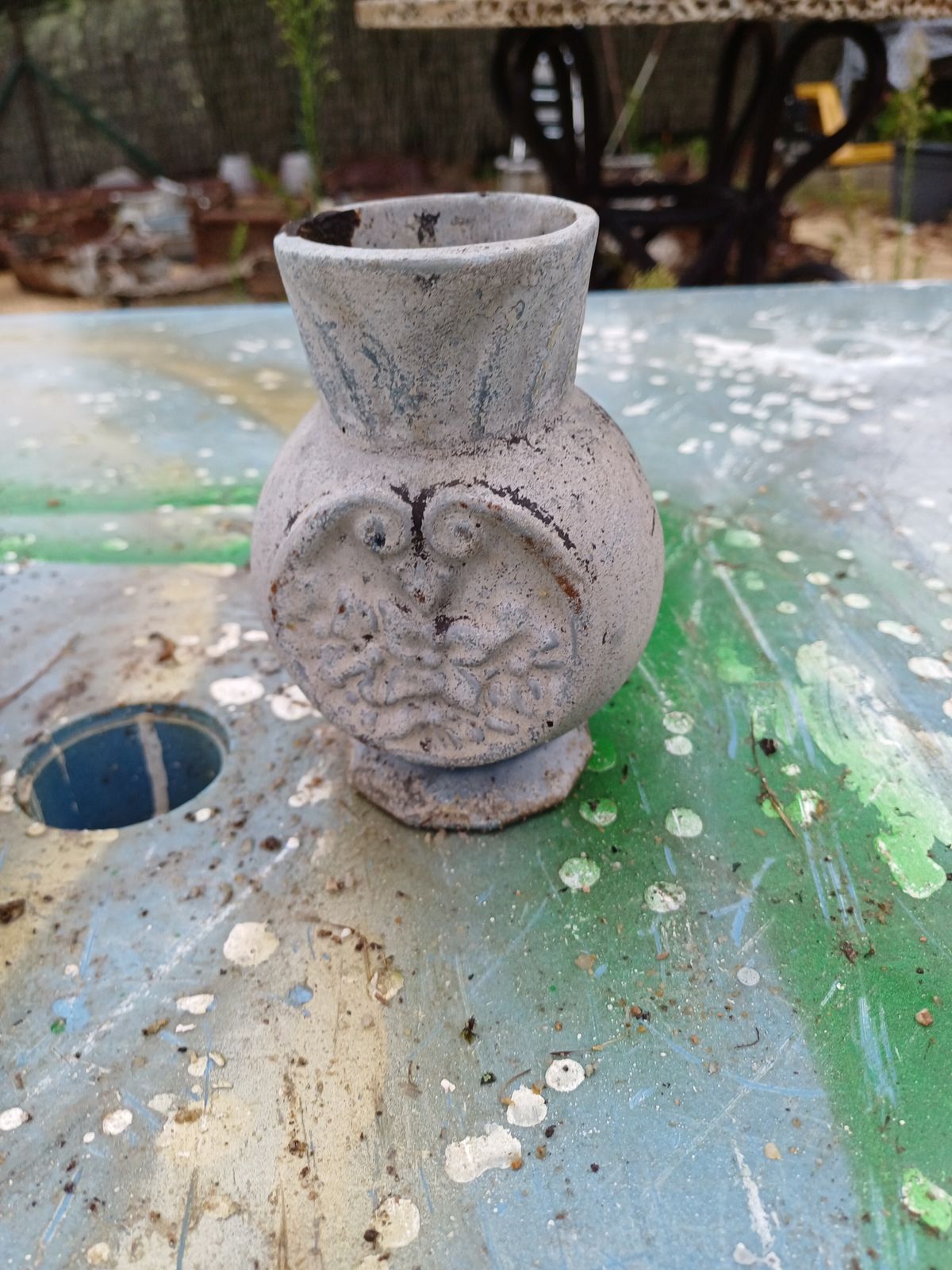Pair Of Cast Iron Vases 1900 From Charleville Mézières photo for sale