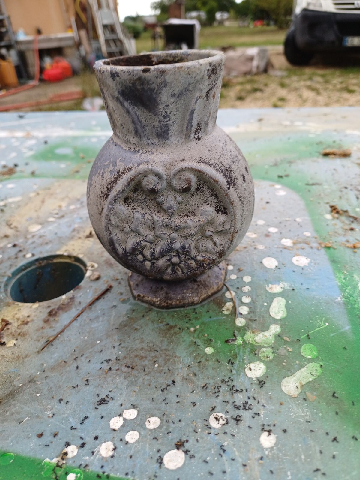 Pair Of Cast Iron Vases 1900 From Charleville Mézières photo vinterior