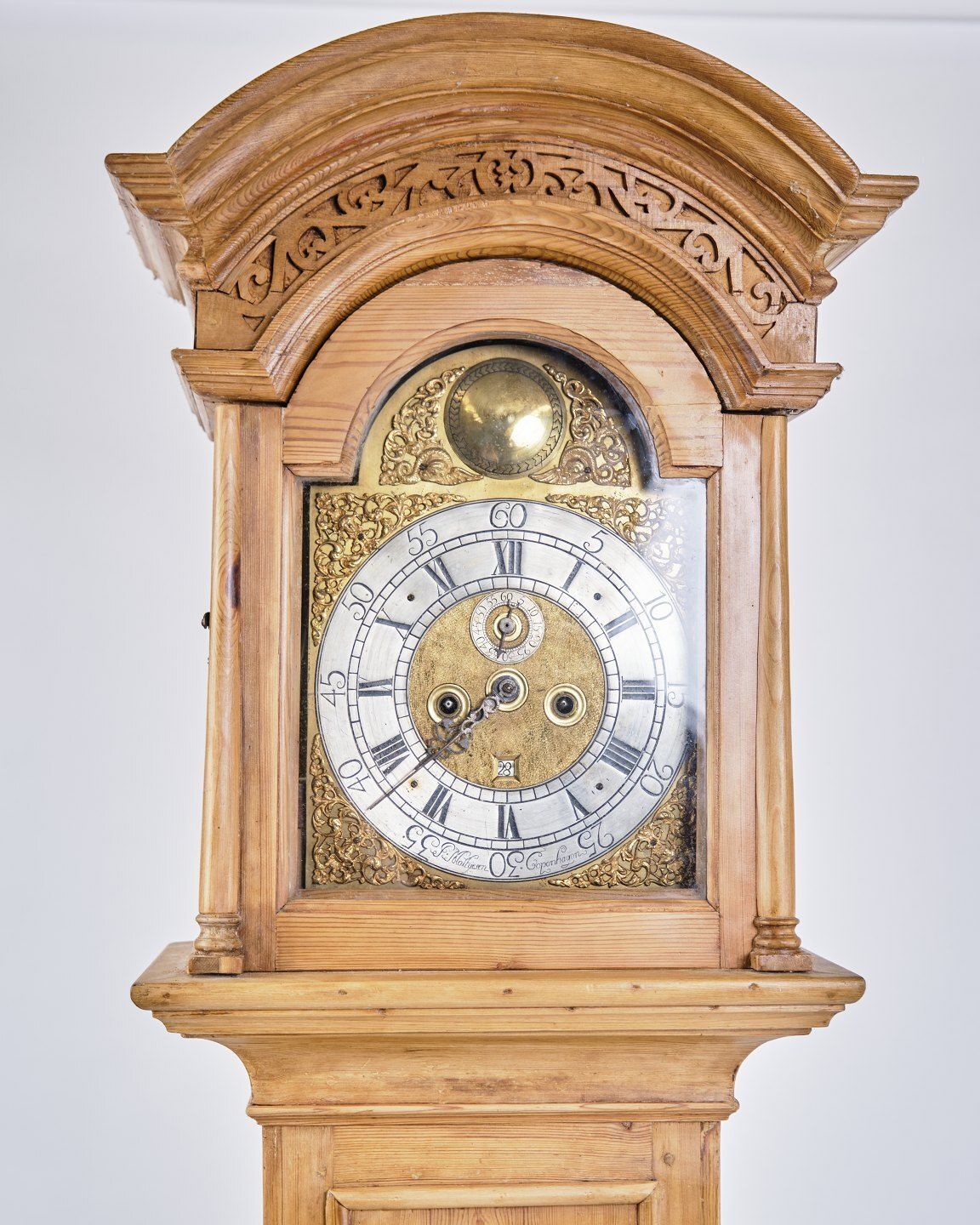 Southern Jutland Baroque   Grandfather Clock   Light Pine Wood   Antique   1780s photo furniture
