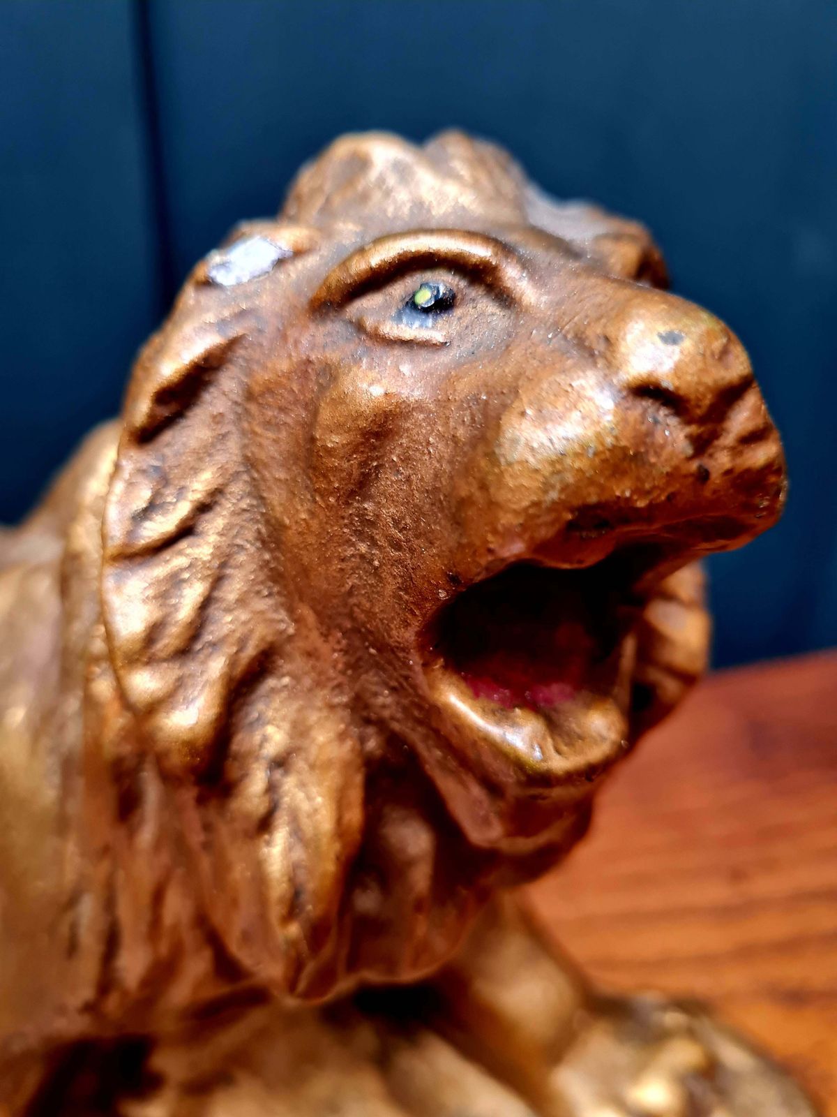 Antique 19th Century French Gilt Plaster Lion Sculpture photo 125.0