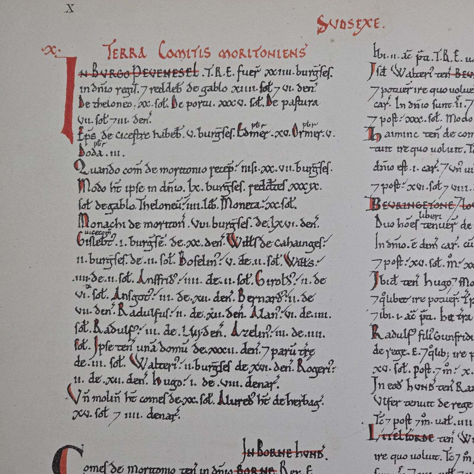 The Domesday Book, Sussex Archaeological Society, Antique Historical Reference photo vintage