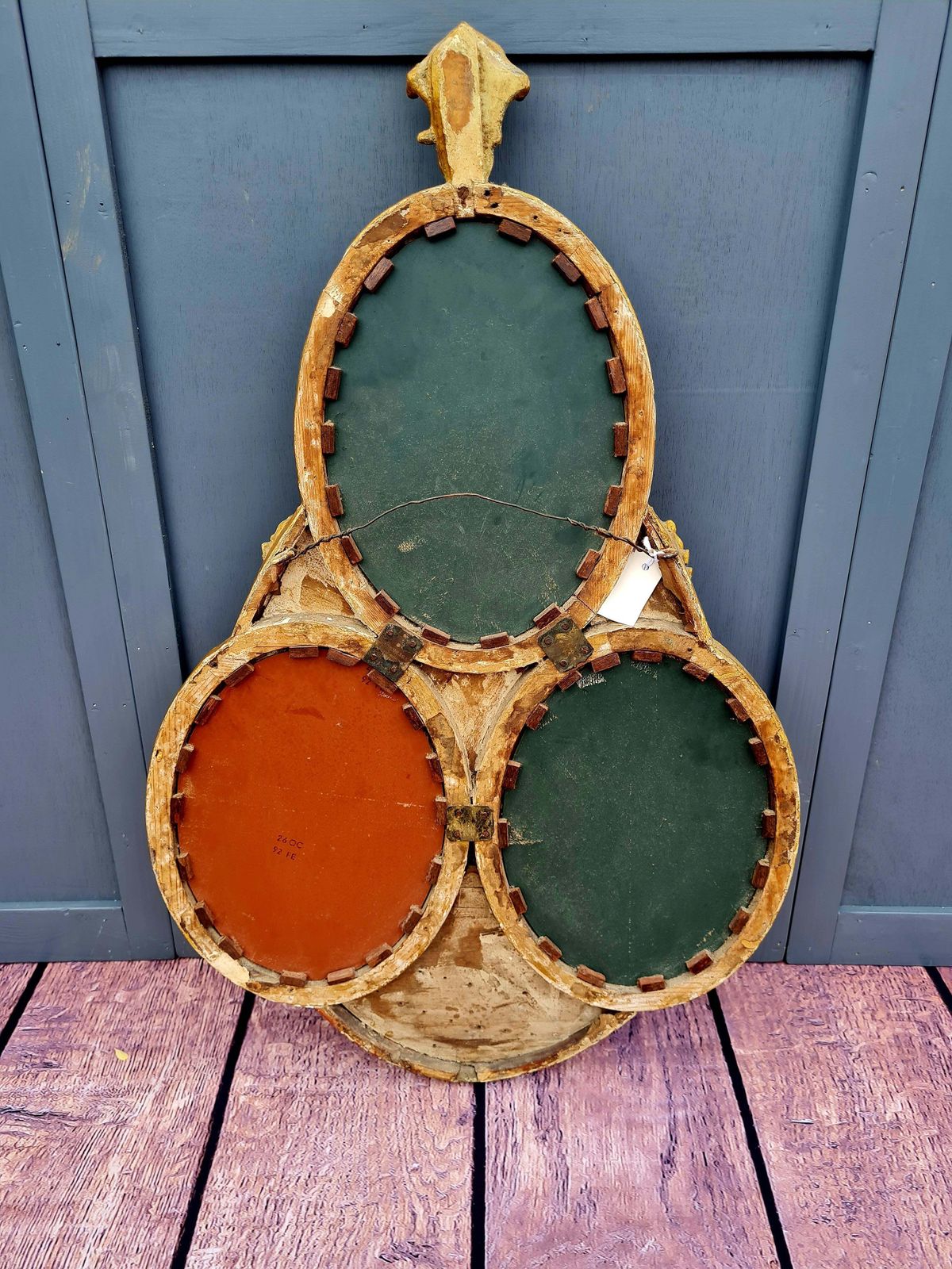 18th Century French Loui XVI Style Gilt Triple Plated Wall Mirror photo vintage