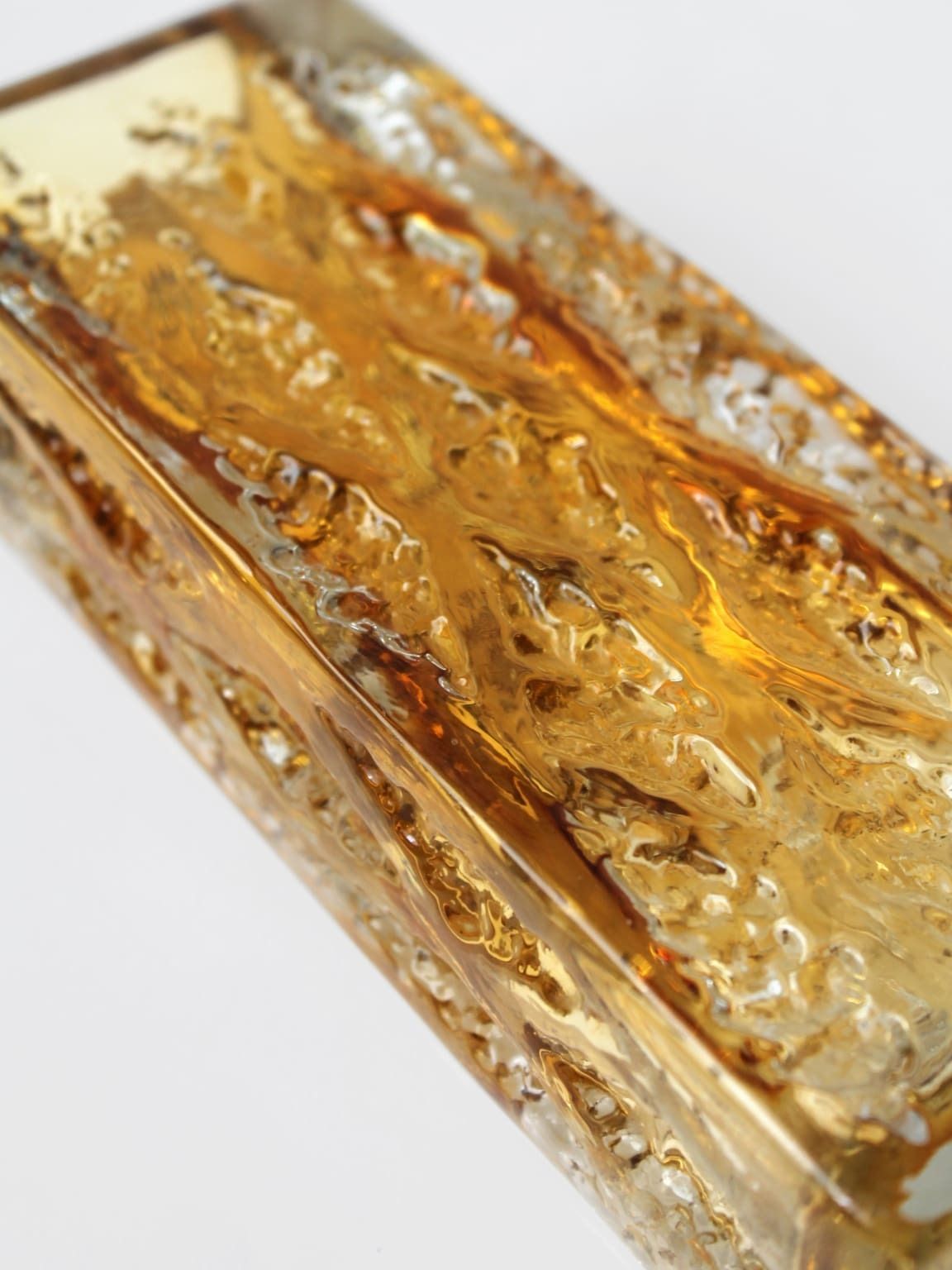 Kurt Wokan Amber 60s Crystal Glass Vase photo vinterior