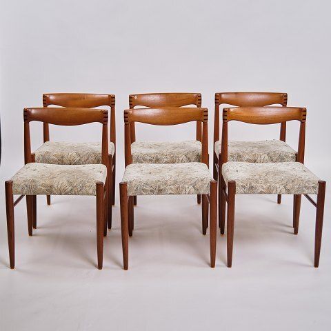 Set Of Six Dining Chairs   Teak & Light Upholstery   Henry W. Klein   Bramin   1960s