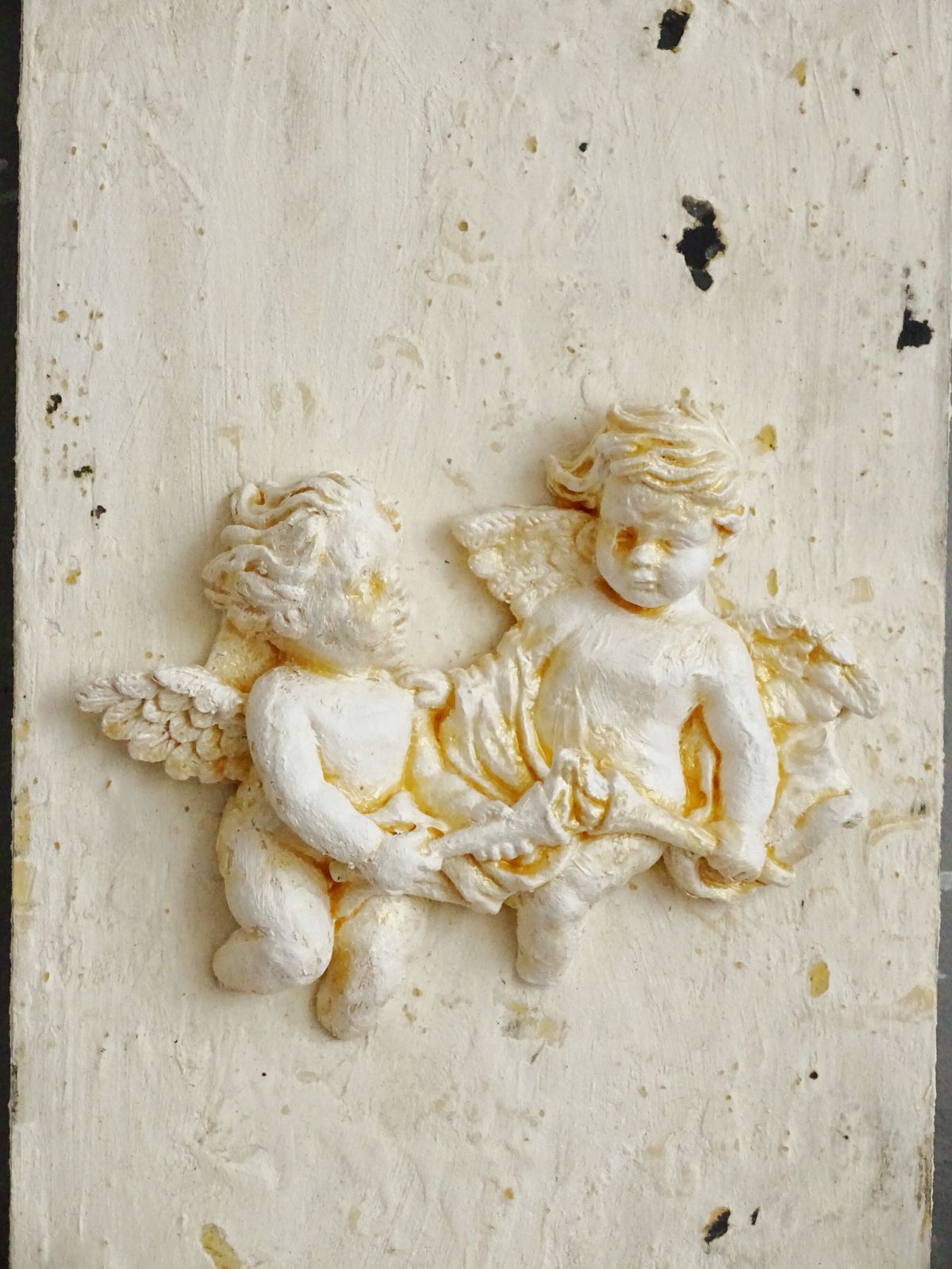 Fresco Cherub Wall Plaque: Shabby Chic French Decor photo buy