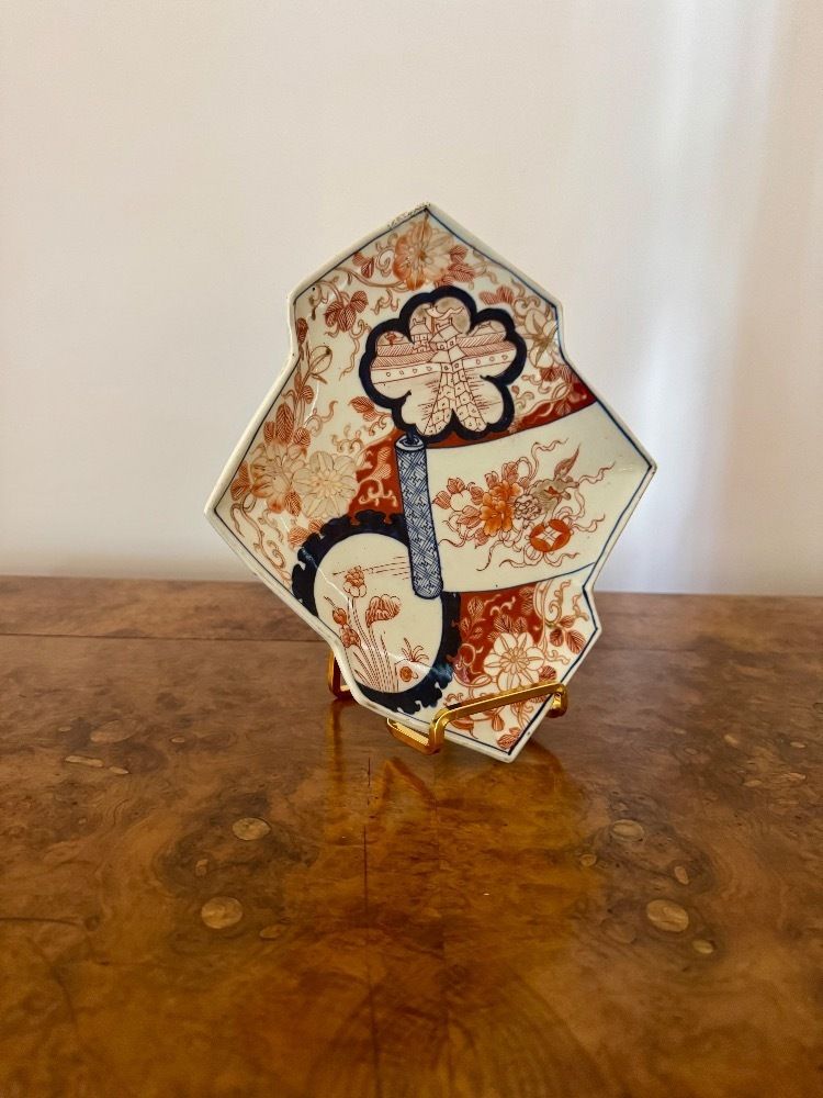 Rare Antique Japanese Imari Unusual Shaped Plate photo for sale