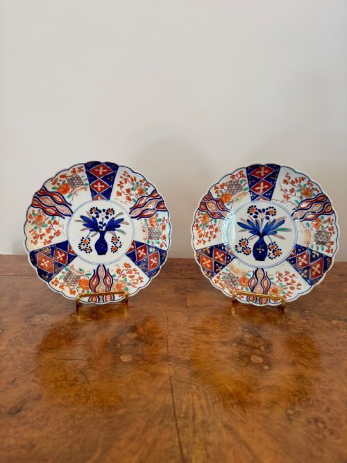 Lovely Quality Pair Of Antique Japanese Imari Plates