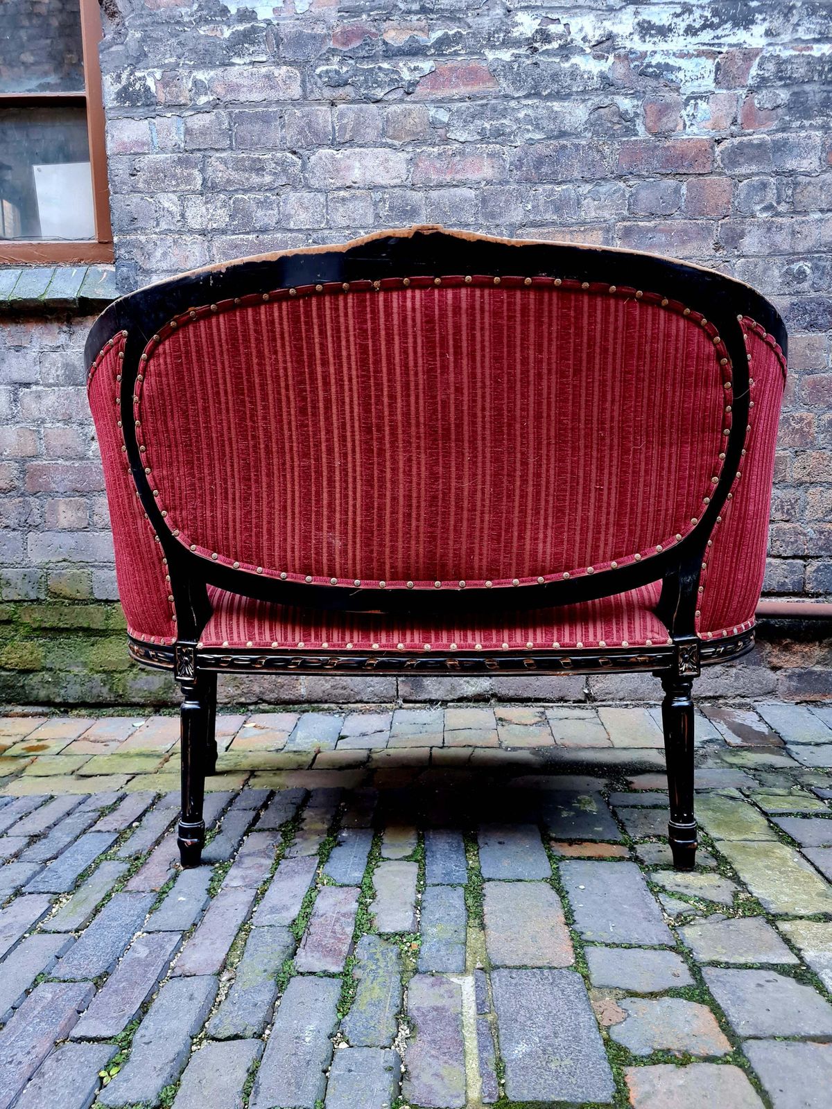 19th Century Ebonised Aesthetic Movement 2 Seater Sofa   Window Seat photo Furniture
