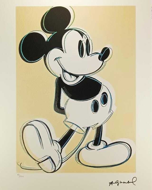 1980s Andy Warhol "Mickey Mouse" Limited Series Lithograph   Leo Castelli   New York   Numbered In Pencil. photo furniture