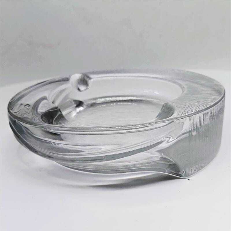 1970s Ashtray By Fabio Frontini For Arnolfo Di Cambio In Lead Crystal, Azteca Collection. photo Home Decor