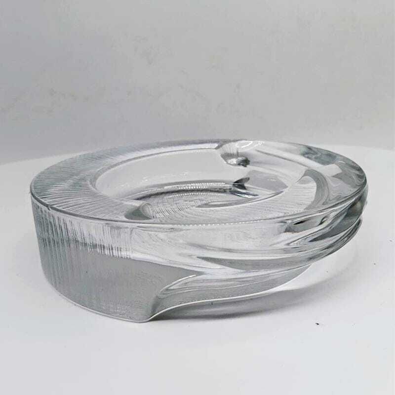 1970s Ashtray By Fabio Frontini For Arnolfo Di Cambio In Lead Crystal, Azteca Collection. photo 226.0
