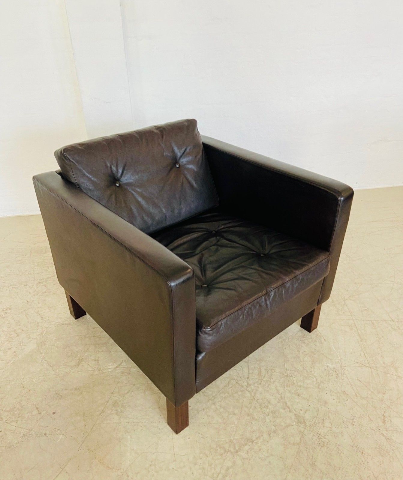 Vintage Retro Danish  Club Chair In Brown  Leather By Erik Jørgensen photo vintage