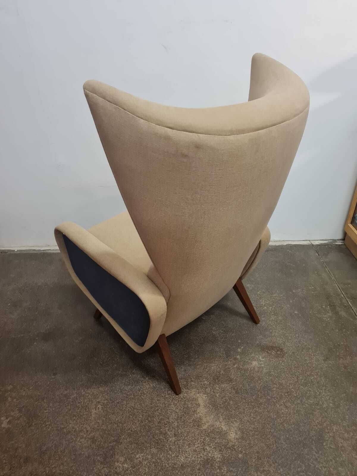 Mid Century Modern Ear Chair, Czechoslovakia, 1960s photo vintage