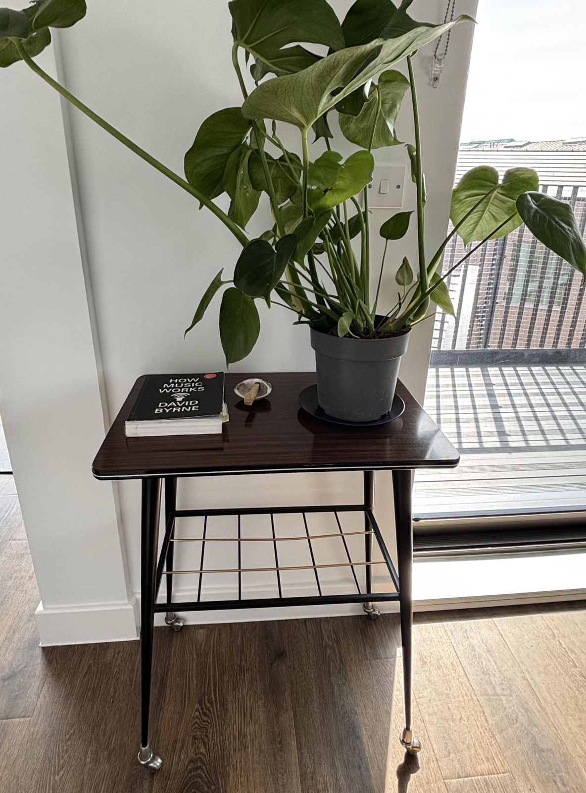 Vintage Side Table On Casters   1960s photo Furniture